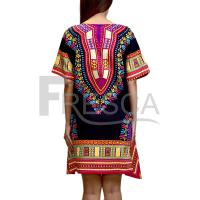 ราคา Fresca African Fishtail Mini Dress Bohemian Print in Cotton มินิเดรสหางปลาแอฟริกัน (21296446368)