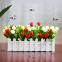ราคา รั้วพืชจำลองดอกไม้และหญ้าเทียมพลาสติกแทรกช่อดอกไม้รั้วผ้าไหมชุดดอกไม้เครื่องประดับห้องนั่งเล่นของตกแต่งบ้านต้นไม้ปลอมสวยๆ (14679390176)