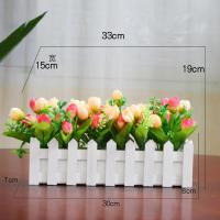 ราคา รั้วพืชจำลองดอกไม้และหญ้าเทียมพลาสติกแทรกช่อดอกไม้รั้วผ้าไหมชุดดอกไม้เครื่องประดับห้องนั่งเล่นของตกแต่งบ้านต้นไม้ปลอมสวยๆ (14679390179)