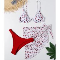 ราคา Bikini 3 Pcs พร้อมผ้าคลุมลายหินอ่อน นมโครงดันทรง มีฟองน้ำในตัว พร้อมส่ง (21067349700)