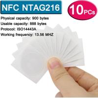 ราคา NFC NTAG216 Tags Sticker 13 56MHz ISO14443A Universal Lable RFID Tag for all NFC Enabled Phones ntag 216 (5592094515)