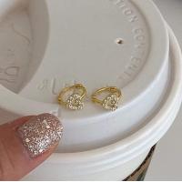 ราคา Suwann na shop ราคาต่อคู่ ต่างหูห่วง ต่างหูเงินแท้ ห่วงหัวใจเพชร (21452492327)