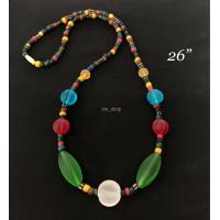 ราคา สร้อยคอลูกปัดโบราณ ลูกปัดหินสี ยาว 26 (21400760956)