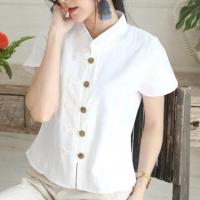 ราคา เสื้อคอจีนแขนสั้น แต่งกระดุมกระดิ่ง เสื้อผ้าฝ้าย เสื้อพื้นเมือง (7208992332)