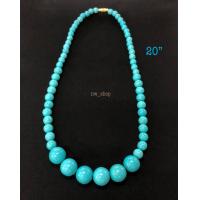 ราคา สร้อยคอลูกปัดหินสีเทอร์ควอยซ์ ลายใหม่ 20 พร้อมส่ง (18278759686)