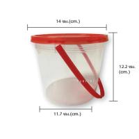 ราคา ถังน้ำพลาสติกใส กลม พร้อมฝาขนาด1300 มล ชุด 5 ใบ และ 10 ใบ ถังพลาสติก ถังน้ำแข็ง ถังใส่โค้ก ถังใส่น้ำดื่ม ถังพลาสติกมีหูหิ้ว (9846439337)