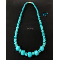ราคา สร้อยคอลูกปัดหินสีเทอร์ควอยซ์ ลายใหม่ 20 พร้อมส่ง (18278759685)