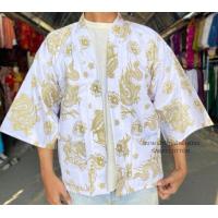 ราคา เสื้อตรุษจีน ชาย หญิง ลายมังกร ลายเสื้อ เสื้อคลุม ยูกะตะ ตรุษจีน2567 (21389705731)