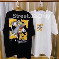ราคา CZH เสื้อยืดแขนสั้น off white ทอมเจอรี่ เนย SML (17326507358)
