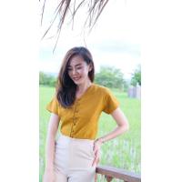 ราคา เสื้อพื้นเมืองสีเหลืองผูกเชือกด้านข้างป้ายหน้า (16436334617)