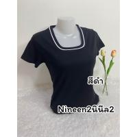 ราคา เสื้อคอเหลี่ยม ทรงเสื้อสวยมาก พร้อมส่ง ผ้าคอตตอน ผ้าดีมากผ้านุ่มและนิ่ม ผ้ายืดใส่สบาย งานป้าย tee project เสื้อยืดยืดคอเหลี่ยม เสื้อยืด เสื้อยืดหญิง (19925361444)