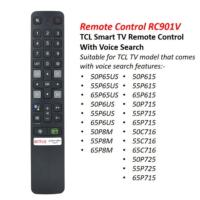 ราคา ใหม่ แท้ รีโมตคอนโทรล RC901V FMR6 สําหรับ TCL Android TV NETFLIX QIY Button 65P725 50P65US 55P65US 65P615 50P8M 55P8M 65P8M 50P715 (19324593738)