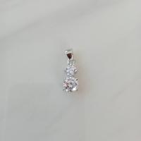 ราคา จี้แฟชั่นเล็ก จี้เพชร CZ สองเม็ดคู่ ชุบทองไมครอนและทองคำขาว (10225408179)