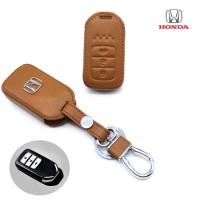 ราคา ซองหนังแท้ ใส่กุญแจรีโมทรถยนต์ Honda Accord All New City Smart Key 3 ปุ่ม โลโก้ H เงิน (14207119334)