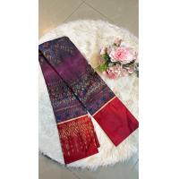 ราคา ผ้าสไบไหมกราบแก้ว สีทองแดง สีชมพู สีเขียว สีเทา (21292789989)