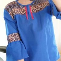 ราคา เสื้อผ้าฝ้ายแขนระบาย แต่งลายผ้าทอ เสื้อพื้นเมือง (8340088110)