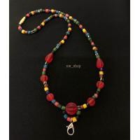 ราคา สร้อยคอลูกปัดโบราณ ลูกปัดหินสี เส้นสั้น 20 นิ้ว (21410206926)