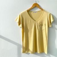 ราคา เสื้อยืดคอวีมีกระเป๋า เนื้อผ้าสลาฟ อก 36 ยาว 24 (19941624087)
