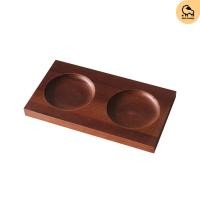 ราคา Dotsheep แท่นเสิร์ฟไม้ 2 หลุม ถาดเสิร์ฟไม้ (15270941458)
