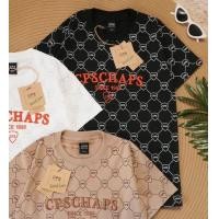 ราคา พร้อมส่ง เสื้อยืด cps งานพิมพ์ลาย ปักหน้าอก ผ้าคอตตอล (21287002552)