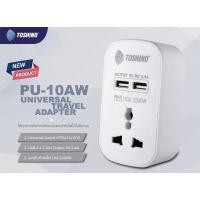 Toshino ปลั๊กแปลงขาแบน+2 USB 2.4A (10A) รุ่น PU-10AG