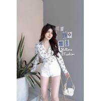ราคา บอดี้สูทคอวีเก๋ๆ แขนยาว (21406473519)