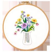 ราคา ชุดปักลายดอกไม้กับแจกัน ขนาด 20cm Flower in Vase DIY Embroidery Kit 20cm (13386151644)