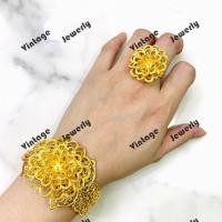 ราคา จัดส่งทันที เครื่องประดับไทย กำไลทอง1บาท กำไลดอกไม้ ทองเยาวราชสร้อยข้อมือ แหวน ทอง เงินโบราณสร้อยข้อมือกลีบกุหลาบ (20855738692)