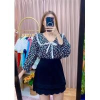 ราคา เสื้อคอบัว แขนยาวปกแต่งลูกไม้สวย สายผูกโบว์สีขาวสะดุดตา ผ้าไหมอิตาลี อก40ยาว24 (21454622070)