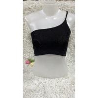 ราคา เสื้อครอปไหล่เบี่ยงผ้า BizuGlitter ไหล่เฉียง (18523292373)