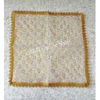 ราคา ผ้าคลุมศีรษะนาค ผ้าคลุมหัวนาค ลูกไม้อย่างดี สีทอง สีขาว (13391197029)