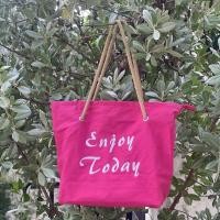 ราคา Beach bag SUMMER กระเป๋าผ้าแคนวาส กระเป๋าผ้า minimal canvas tote bag ปักชื่อ (20578151239)