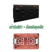 ราคา NANO ชุดเต้ารับกราวคู่ มีม่านนิรภัย สวิตซ์ควบคุมมีไฟ ชุดปลั๊กไฟ (8462629556)