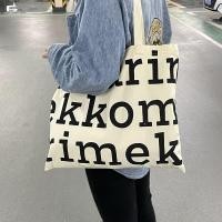 ราคา พร้อมส่ง กระเป๋าผ้าแคนวาส มารีเมกโกะ ลายน่ตัวอักษร ผ้าหนา สไตล์เกาหลี วินเทจ ใส่ A4 Notebook ได้ (20684618140)