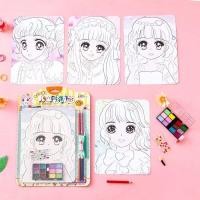 ราคา ชุดระบายสีแต่งหน้ารูปภาพการ์ตูน สมุดระบายสี แต่งหน้าการ์ตูน การ์ตูนญี่ปุ่น เครื่องสำอางค์เด็ก แต่งหน้าเด็ก (17435807970)