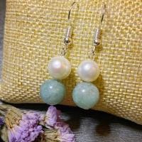 ราคา ต่างหูไข่มุกแท้สีขาว หินหยกเขียว เสริมดวง (5254926002)