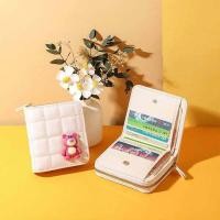 ราคา LB04 กระเป๋าสตางค์สองพับ มีช่องใส่เหรียญ แต่งหมีชมพู น่ารักชิคๆ หนัง PU (21374703136)