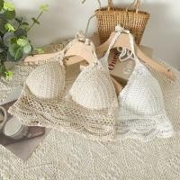 ราคา บราผูกคอ บิกินี่ เสื้อครอป สายเดี่ยวถัก โครเชต์แต่งชาย พร้อมแผ่นรอง 104 (21418989440)