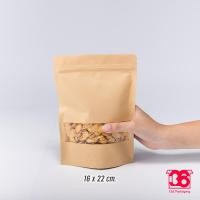 ราคา ถุงซิปล็อค กระดาษคราฟท์หน้าต่างใสก้นตั้งได้ดี 50ใบ (9045073786)