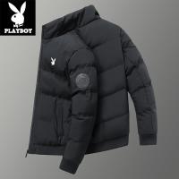 ราคา PLAYBOY เสื้อขนเป็ดผู้ชายชุดผู้ชายฤดูหนาวให้ความอบอุ่นมีฮู้ดแฟชั่นแบบใหม่ปี2023เสื้อคลุมแบบสั้นปกขนสัตว์ (6949574207)