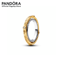 ราคา Pandora Project House Astrolabe spinning sterling silver and 14k gold plated ring with clear cubic zirconia (21405801616)