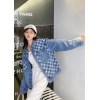 ราคา Lierkiss ผ้ายีนส์รูบิค เสื้อโค้ทผ้ายีนส์แบบเย็บติดกันลายตารางหมากรุกชายรุ่ยแบบสองชิ้นสไตล์เกาหลี r024 (14304854751)