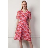 ราคา ESPADA เดรสลายดอกไม้แขนกระดิ่ง ผู้หญิง สีแดง Floral Print Bell Sleeve Dress 04824 (21267444547)
