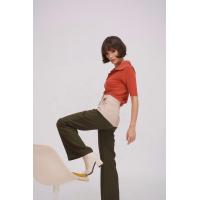 ราคา RALLY Day and Night pants Cream Khaki กางเกงเอวสูงขายาวตัดต่อผ้าโทนสีครีมกากี (1953562343)