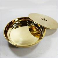 ราคา ถาดน้ชาสองชั้น 8 5 นิ้ว ถาดทองเหลืองหล่อหนา แบบเียบ ขัดเงา ทองเหลืองไทยคุณภาพสูง (20424479744)