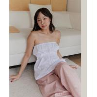 ราคา Linen Strapless Shirt เกาะอกผ้าลินินญี่ปุ่น มีดีเทลผูกโบว์ด้านหน้า (20019949685)