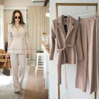 ราคา ? ? ? เสื้อสูทกางเกงขายาว พร้อมเชือกผูกเอว ชุดเช็ทสูททำงาน ชุดทำงานเข้าเช็ท ชุดสูทผู้หญิง ชุดสูททำงาน ชุดสูท (18820137813)