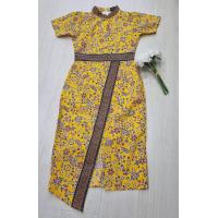 ราคา ชุดเดรสปาเต๊ะ ผ้าอัดกาว ชุดเดรสใส่ทำงาน ชุดปาเต๊ะสีชมพู (20536743655)