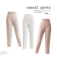 ราคา casual pants กางเกงขากระบอกเล็ก zip back (21403438268)