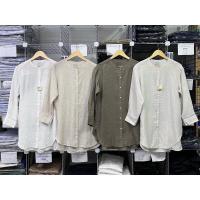ราคา MUJI เสื้อเชิ้ตผ้าลินิน คอกลม แขนยาวWOMEN ORGANIC LINEN WASHED TUNIC (19160309869)